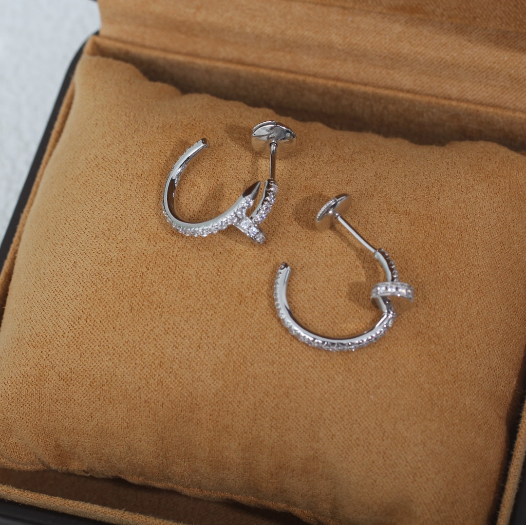 [⭐Luxery]JUSTE EARRINGS 12.75MM SILVER DIAMOND
