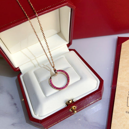 [⭐Luxery]JUSTE NECKLACE GOLD RED DIAMONDS