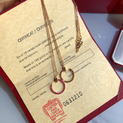 [⭐Luxery]JUSTE NECKLACE GOLD RED DIAMONDS