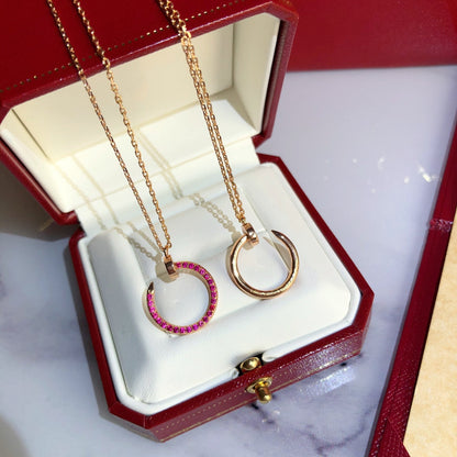 [⭐Luxery]JUSTE NECKLACE GOLD RED DIAMONDS
