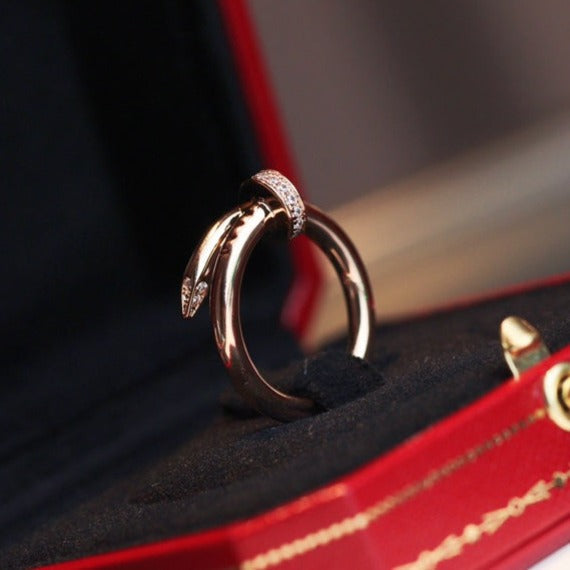 [⭐Luxery]JUSTE RING 2.65MM PINK GOLD DIAMOND