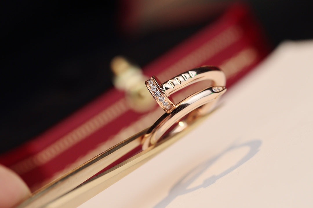 [⭐Luxery]JUSTE RING 2.65MM PINK GOLD DIAMOND