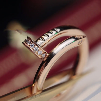 [⭐Luxery]JUSTE RING 2.65MM PINK GOLD DIAMOND