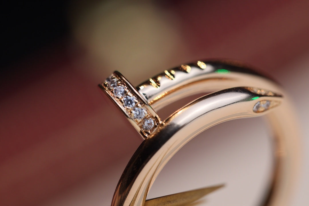 [⭐Luxery]JUSTE RING 2.65MM PINK GOLD DIAMOND
