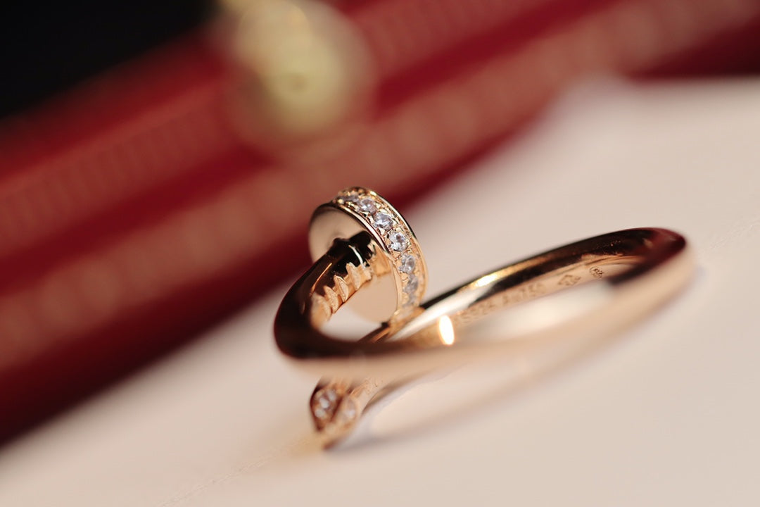 [⭐Luxery]JUSTE RING 2.65MM PINK GOLD DIAMOND
