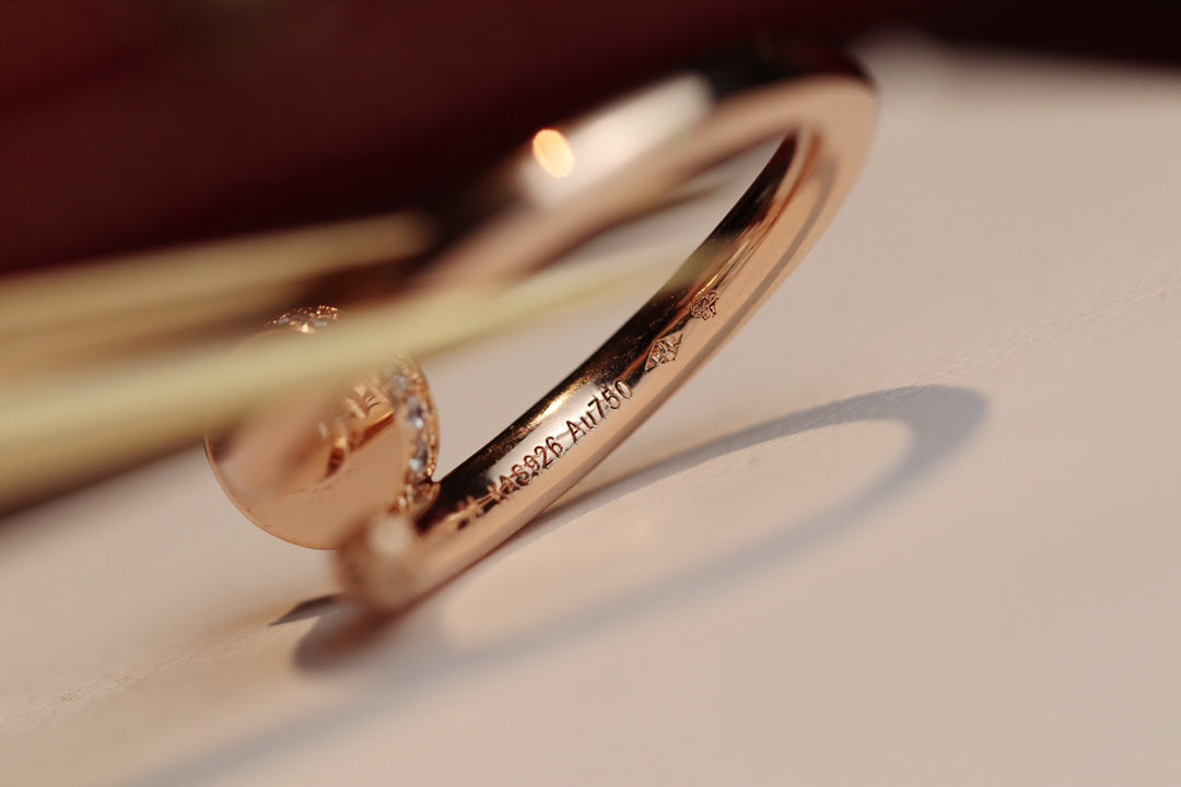 [⭐Luxery]JUSTE RING 2.65MM PINK GOLD DIAMOND
