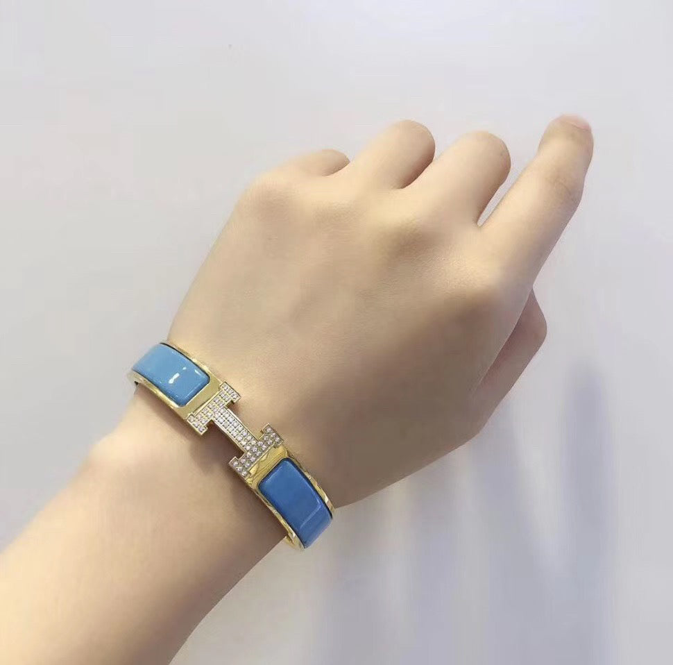 [⭐Luxery]H CLOUD BLUE BRACELET GOLD DIAMOND