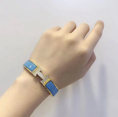 [⭐Luxery]H CLOUD BLUE BRACELET GOLD DIAMOND