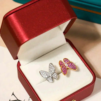 [⭐Luxery]TWIN BUTTERFLY DIAMOND RING