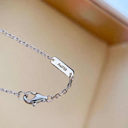 [⭐Luxery]CLOVER DIAMOND NECKLACE SILVER