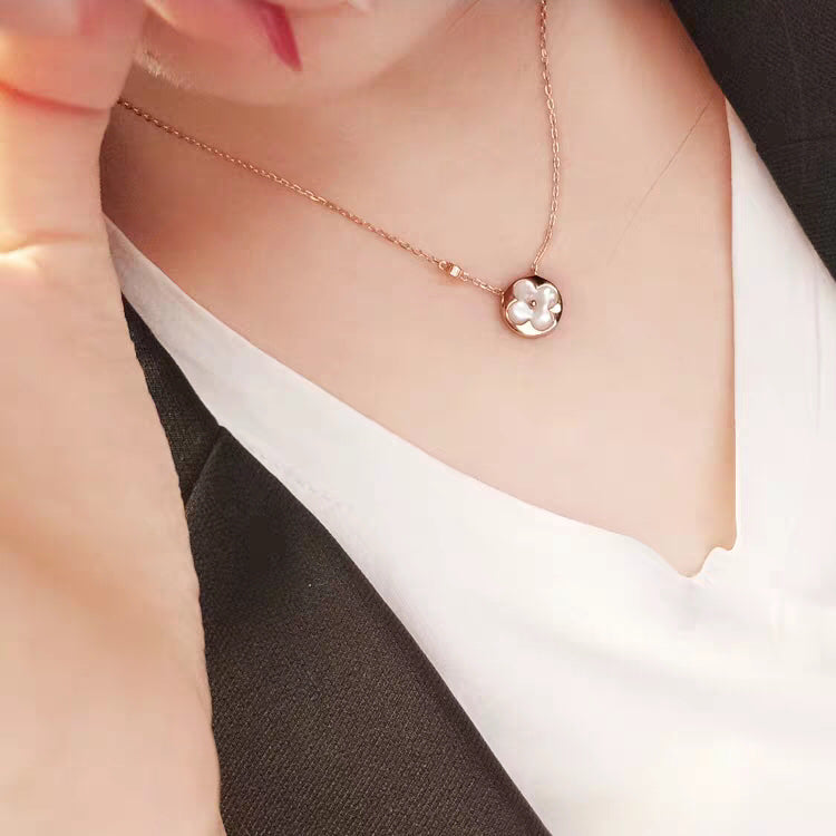 [⭐Luxery]SUN MOP GOLD 1 DIAMOND NECKLACE