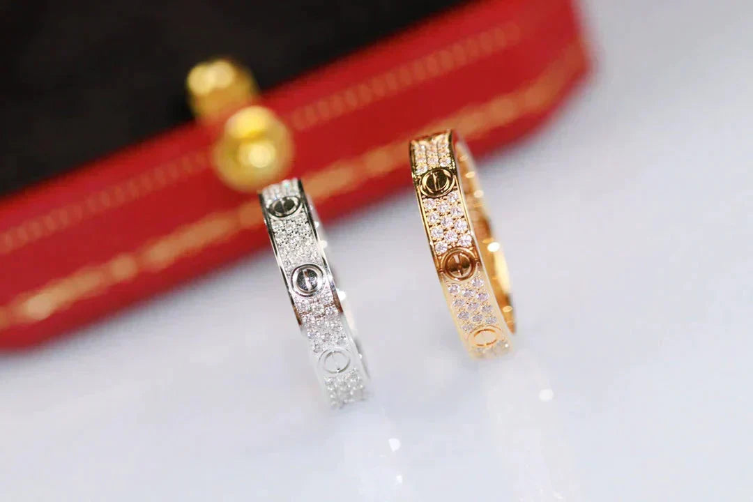 [⭐Luxery]LOVE RING 3.6MM DIAMOND PAVED