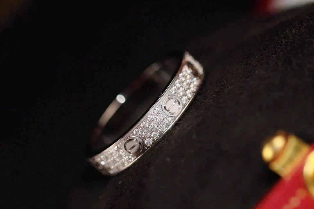 [⭐Luxery]LOVE RING 3.6MM DIAMOND PAVED