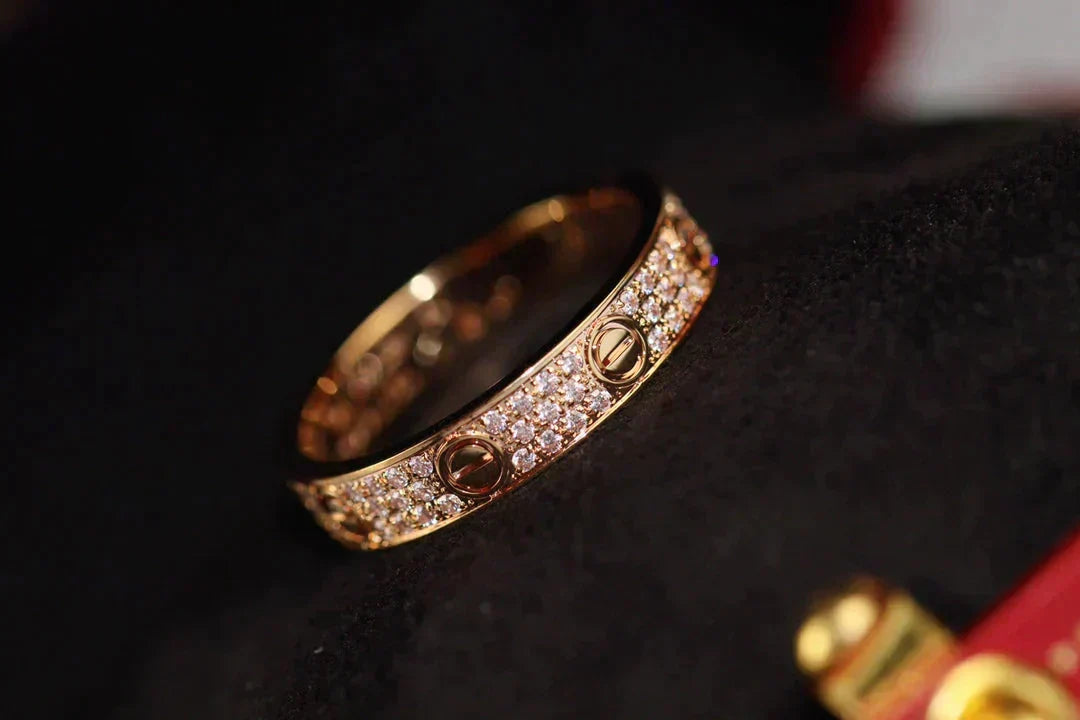 [⭐Luxery]LOVE RING 3.6MM DIAMOND PAVED