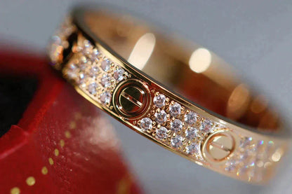 [⭐Luxery]LOVE RING 3.6MM DIAMOND PAVED