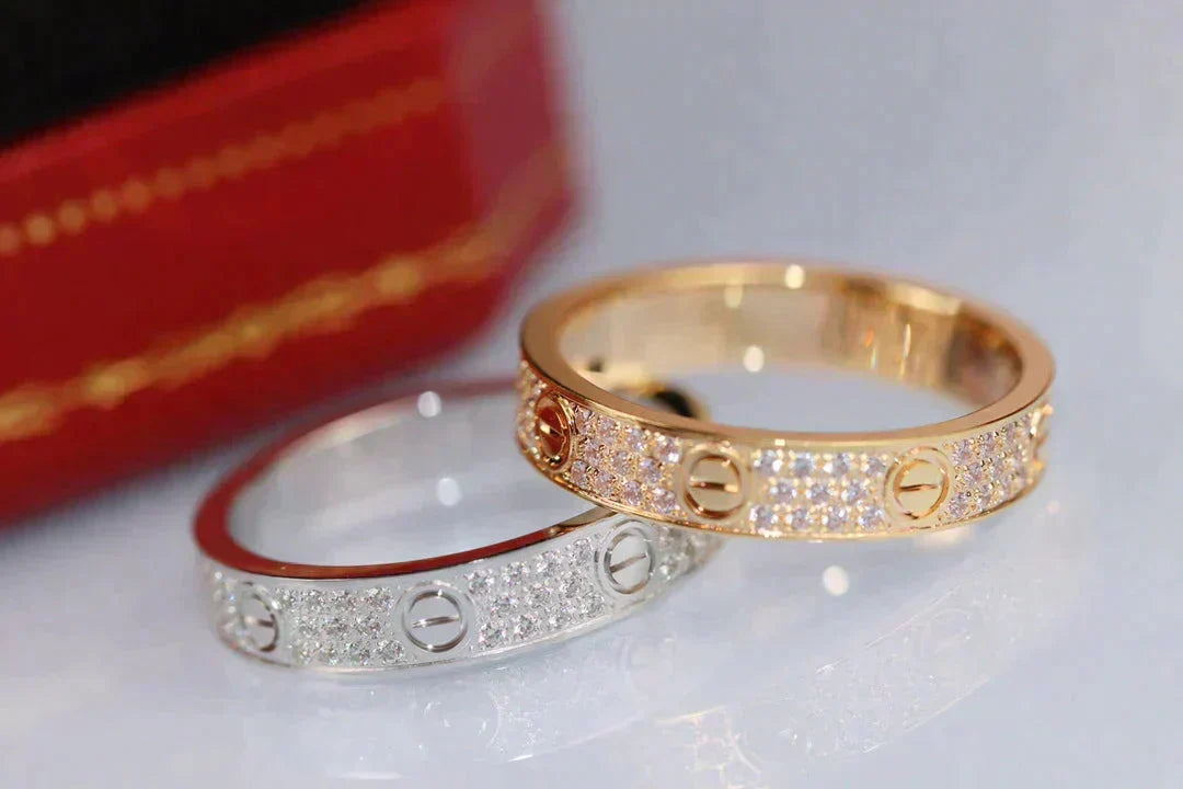 [⭐Luxery]LOVE RING 3.6MM DIAMOND PAVED