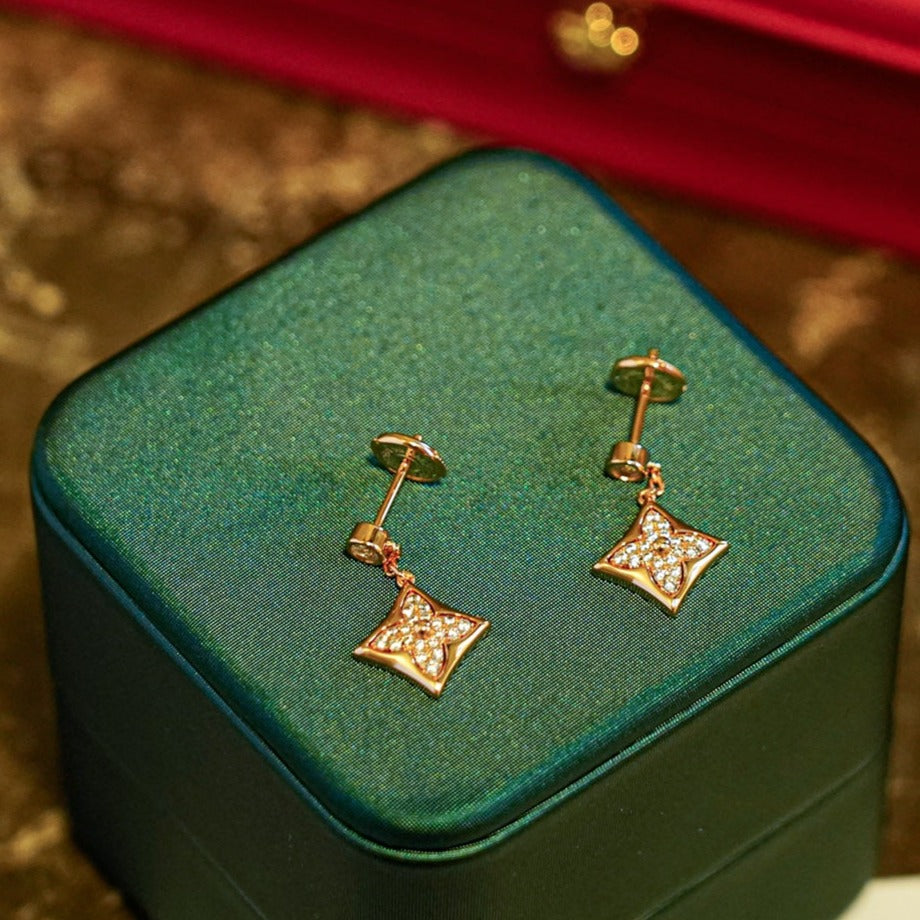 [⭐Luxery]STAR DIAMONDS EARRINGS GOLD