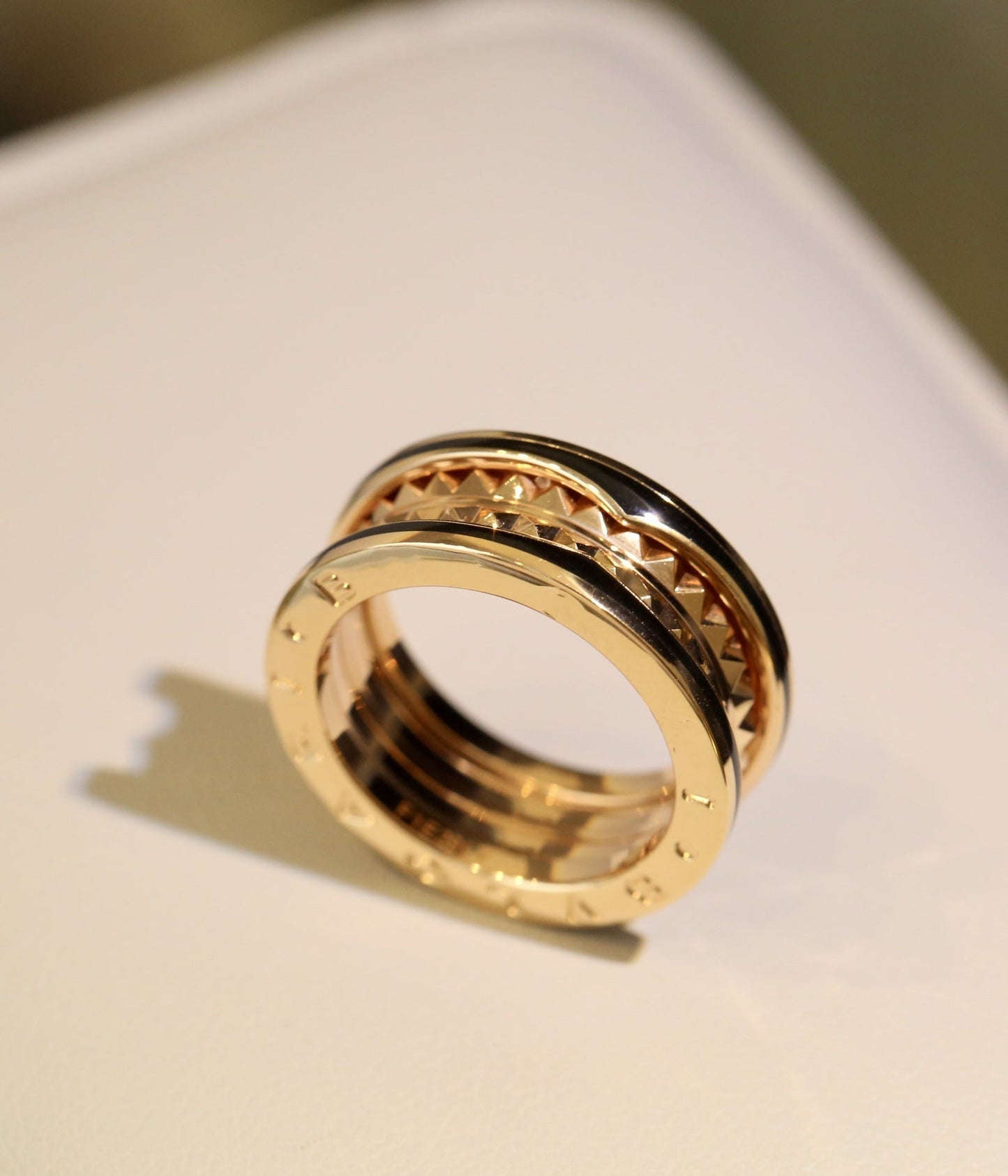 [⭐Luxery]ZERO 1 PINK GOLD BLACK CERAMIC RING