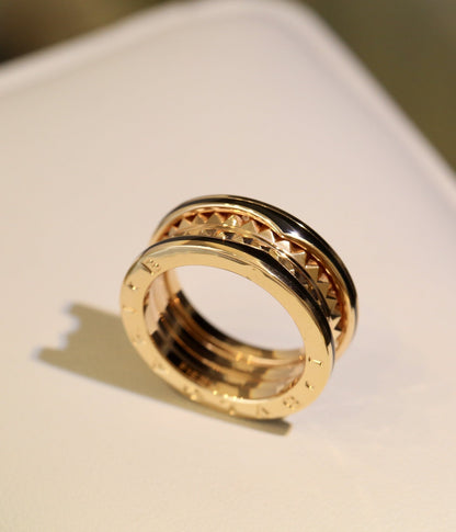 [⭐Luxery]ZERO 1 PINK GOLD BLACK CERAMIC RING
