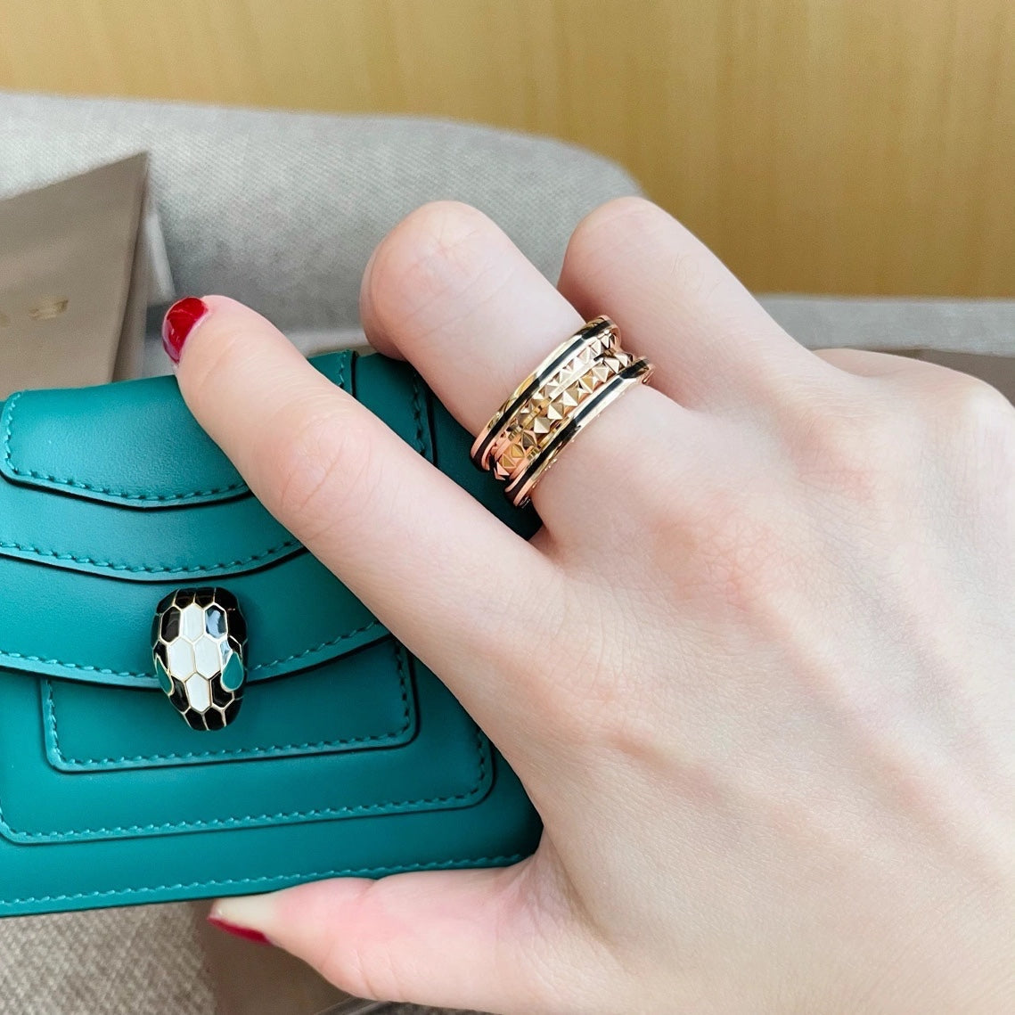 [⭐Luxery]ZERO 1 PINK GOLD BLACK CERAMIC RING