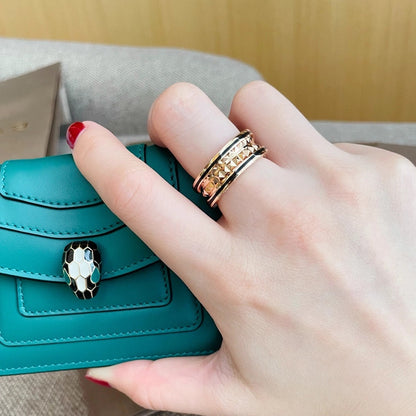 [⭐Luxery]ZERO 1 PINK GOLD BLACK CERAMIC RING