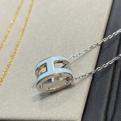 [⭐Luxery]POP H LIGHT BLUE NECKLACE