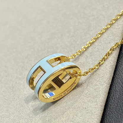 [⭐Luxery]POP H LIGHT BLUE NECKLACE
