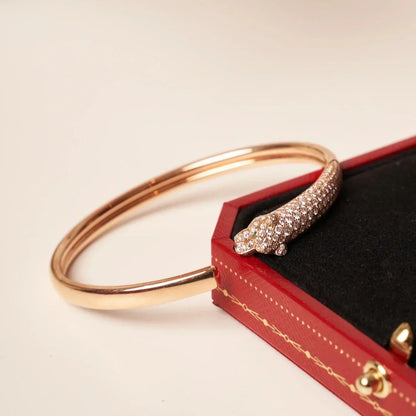 [⭐Luxery]PANTHERE HALF DIAMOND OPEN BRACELET