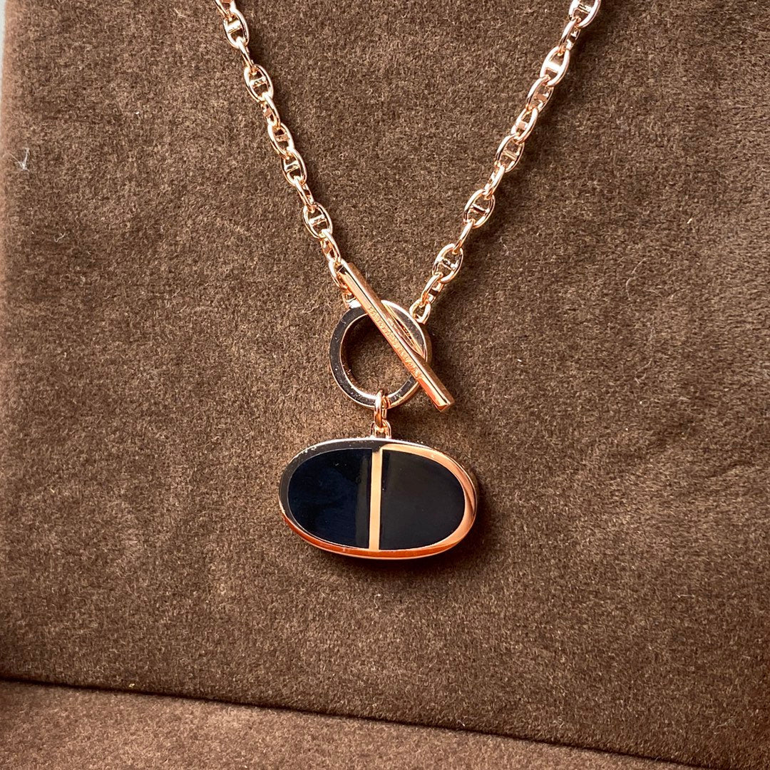 [⭐Luxery]CHAINE VERSO BLACK CERAMIC NECKLACE
