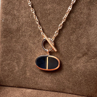 [⭐Luxery]CHAINE VERSO BLACK CERAMIC NECKLACE
