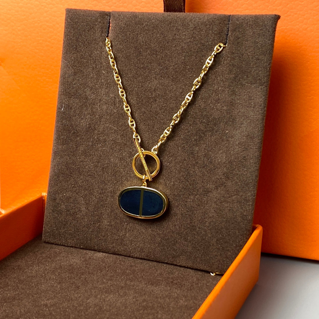 [⭐Luxery]CHAINE VERSO BLACK CERAMIC NECKLACE