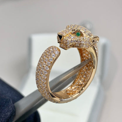 [⭐Luxery]PANTHERE PINK GOLD DIAMOND RING