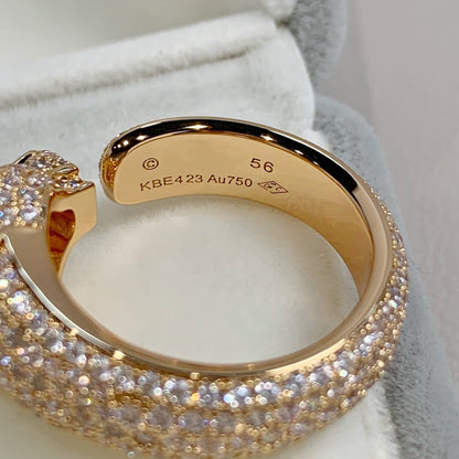 [⭐Luxery]PANTHERE PINK GOLD DIAMOND RING