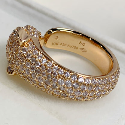 [⭐Luxery]PANTHERE PINK GOLD DIAMOND RING