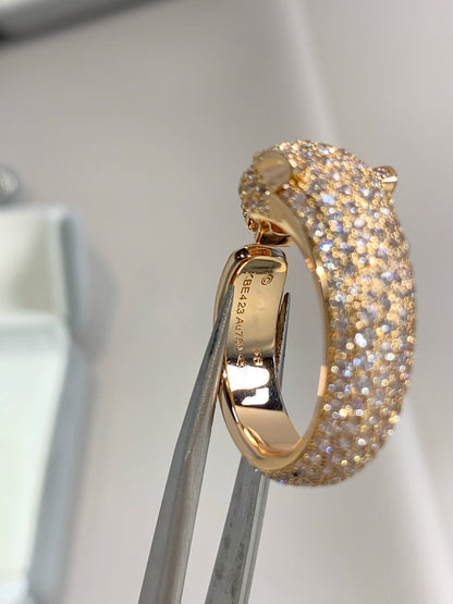 [⭐Luxery]PANTHERE PINK GOLD DIAMOND RING