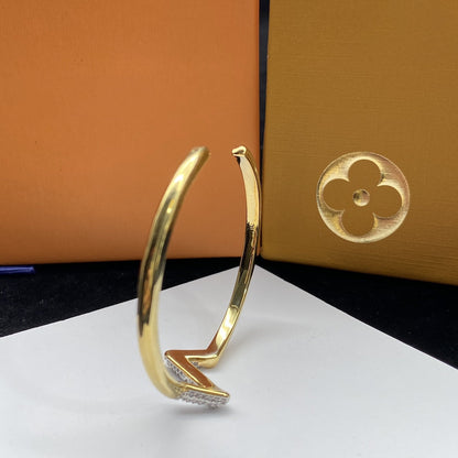 [⭐Luxery]VOLTE UPSITE DOWN DIAMOND GOLD OPEN BRACELET