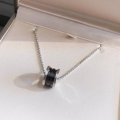 [⭐Luxery]ZERO 1 BLACK CERAMIC SILVER NECKLACE