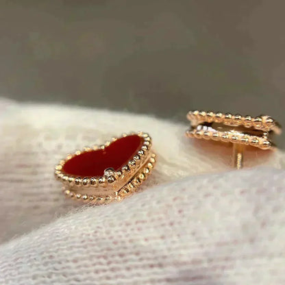 [⭐Luxery]HEART CARNELIAN STUD EARRINGS