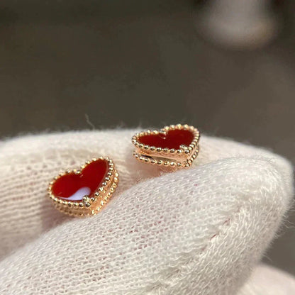 [⭐Luxery]HEART CARNELIAN STUD EARRINGS