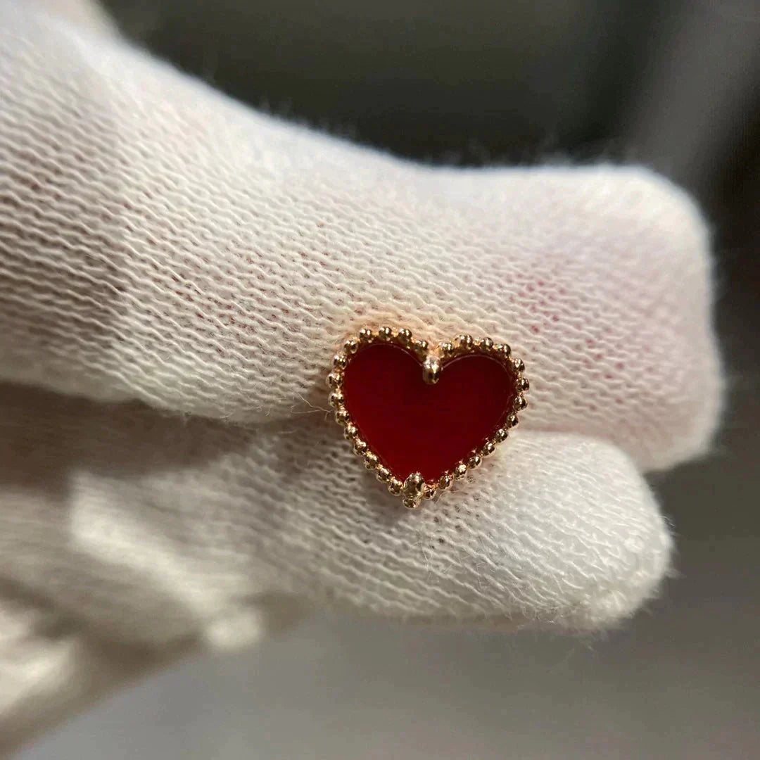 [⭐Luxery]HEART CARNELIAN STUD EARRINGS