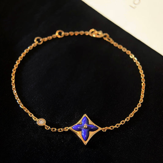 [⭐Luxery]COLOR STAR PINK GOLD DIAMOND BRACELET