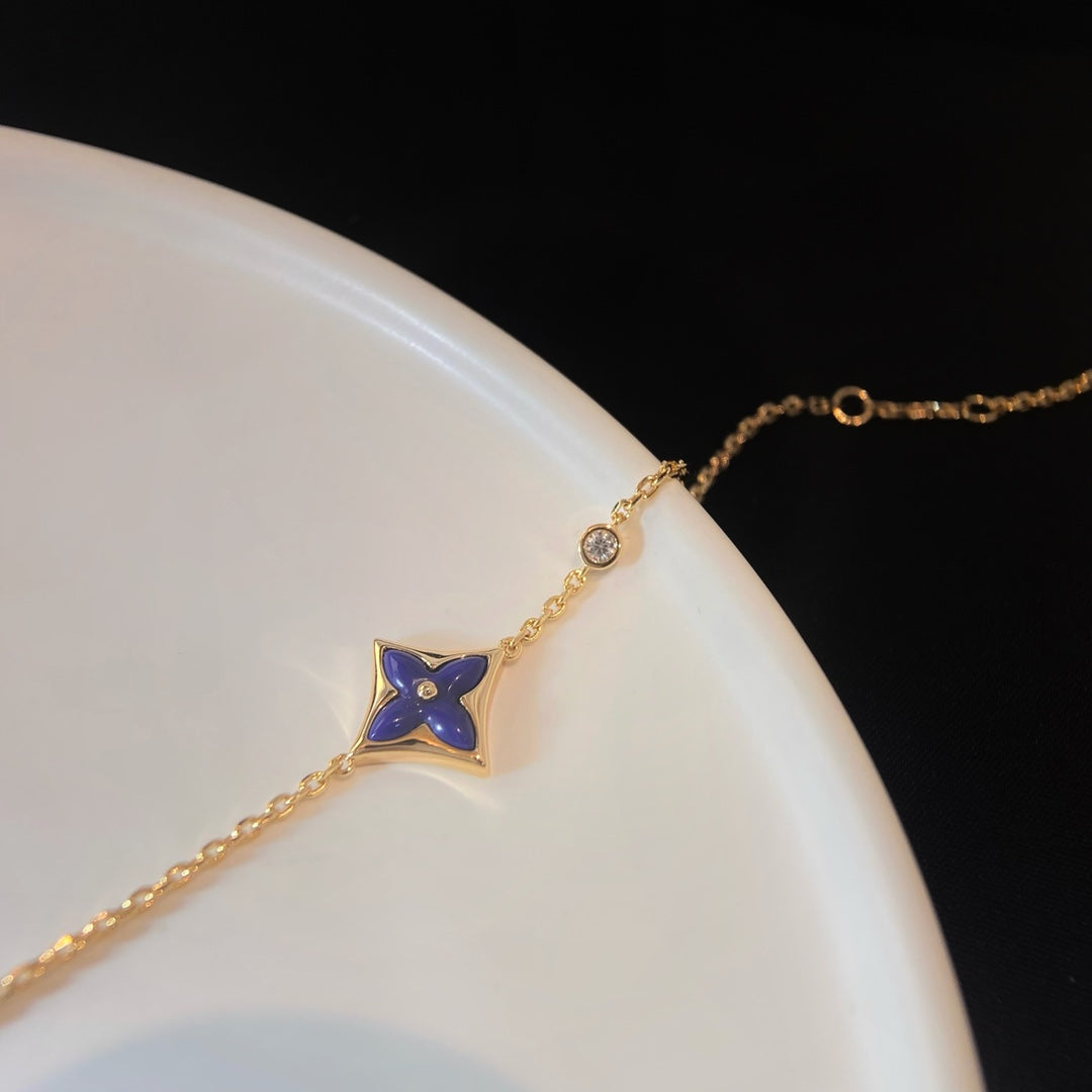 [⭐Luxery]COLOR STAR PINK GOLD DIAMOND BRACELET