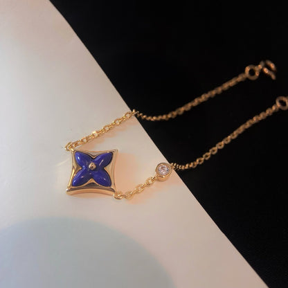 [⭐Luxery]COLOR STAR PINK GOLD DIAMOND BRACELET