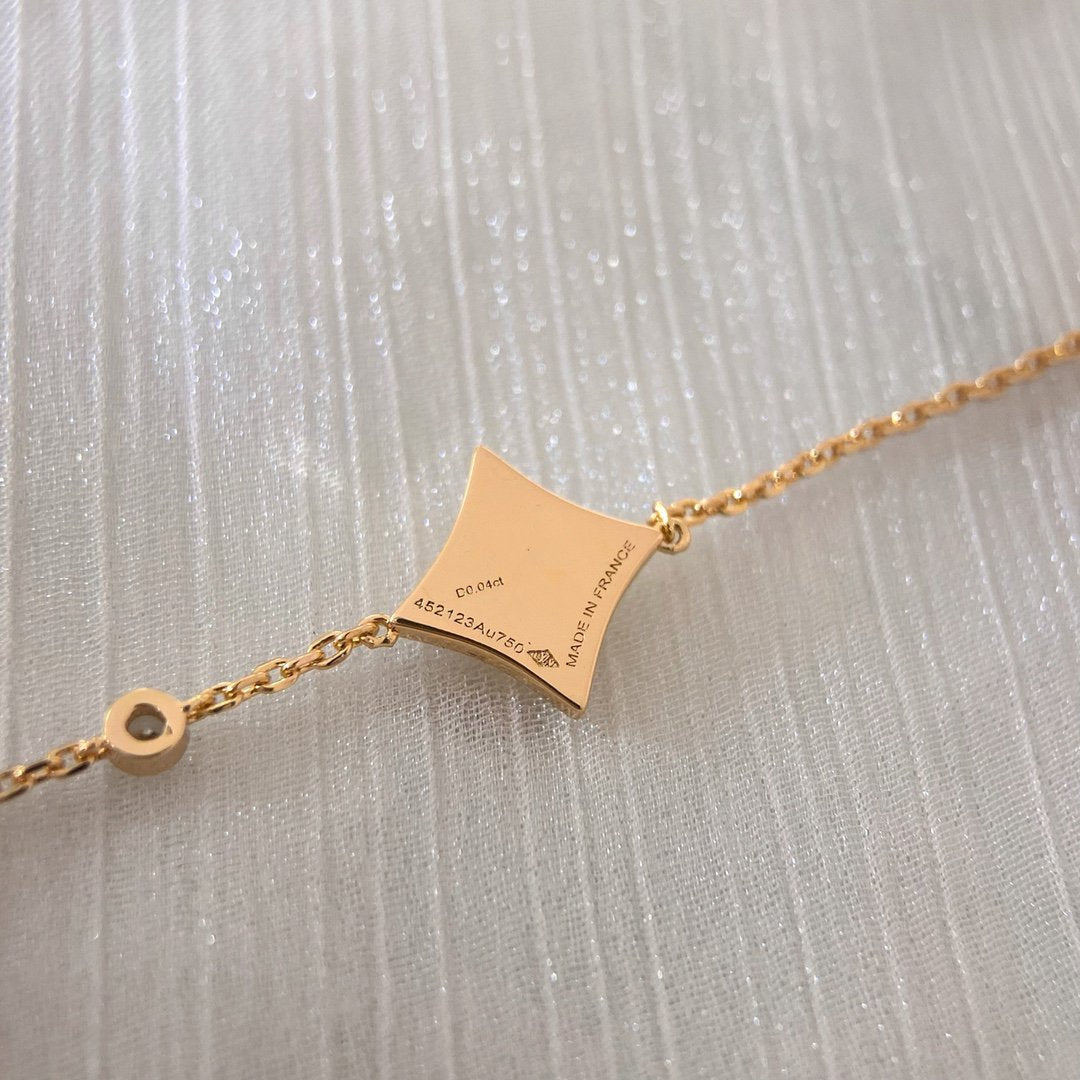 [⭐Luxery]COLOR STAR PINK GOLD DIAMOND BRACELET