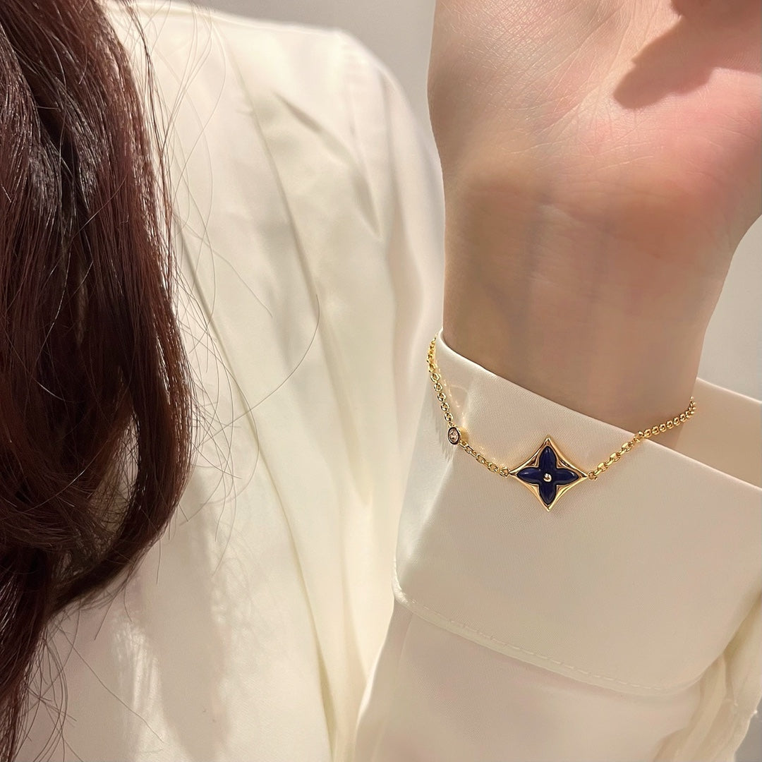 [⭐Luxery]COLOR STAR PINK GOLD DIAMOND BRACELET