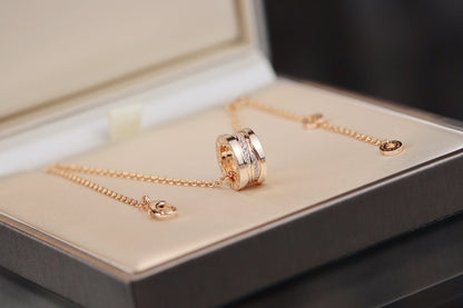 [⭐Luxery]ZERO 1 PINK GOLD DIAMOND NECKLACE