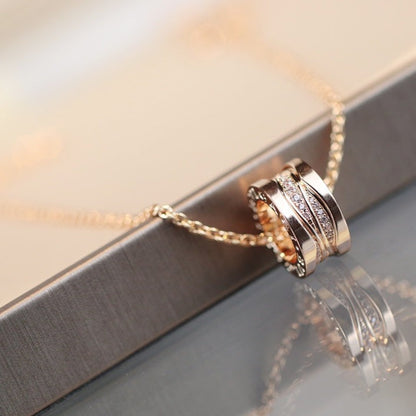 [⭐Luxery]ZERO 1 PINK GOLD DIAMOND NECKLACE