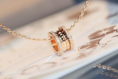 [⭐Luxery]ZERO 1 ROCK PEDANT PINK GOLD NECKLACE