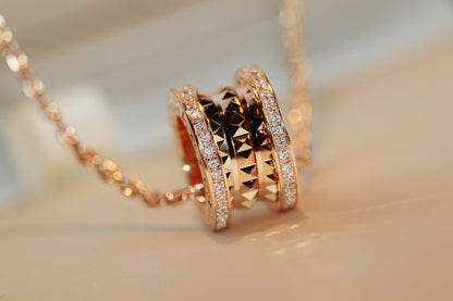 [⭐Luxery]ZERO 1 ROCK PEDANT PINK GOLD NECKLACE