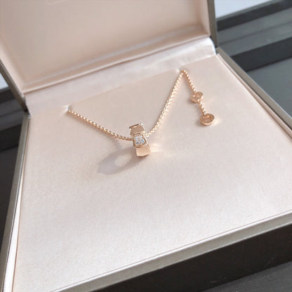 [⭐Luxery]SERPENTI PEDANT DIAMOND PINK GOLD NECKLACE